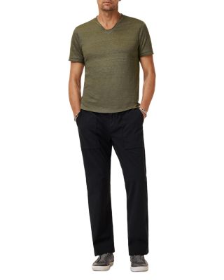 Wooster Slim Fit V Neck Linen Tee  