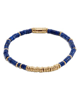 14K Yellow Gold Heishi Lapis Lazuli Bracelet