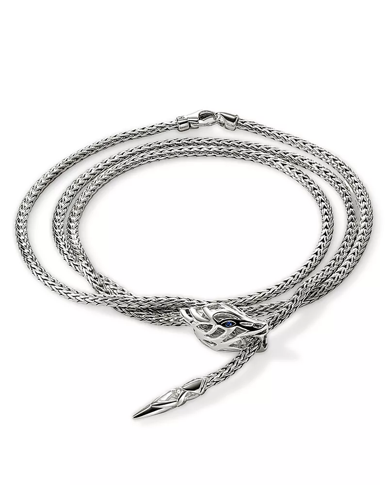 John Hardy Sterling Silver Blue Sapphire Naga Wrap Bracelet