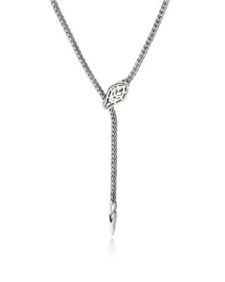 Sterling Silver Naga Blue Sapphire Dragon Lariat Necklace, 23"