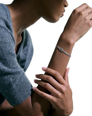 14K Yellow Gold & Sterling Silver Love Knot Bracelet, 3.6mm