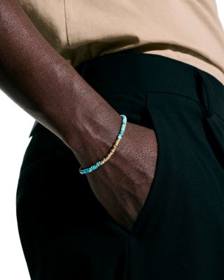 14K Yellow Gold Heishi Turquoise Bracelet