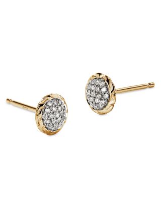 JH Essentials 14K Yellow Gold Diamond Pav&eacute; Stud Earrings