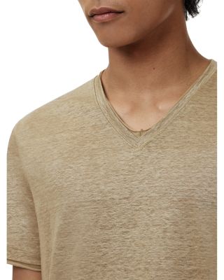 Wooster Slim Fit V Neck Linen Tee  