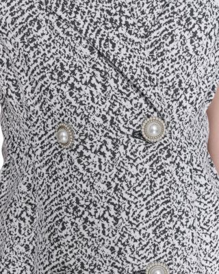 Abstract Jacquard Jacket Dress