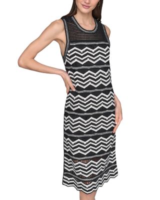Sleeveless Chevron Knit Dress