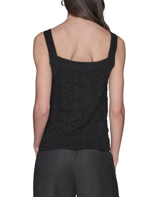 Fan Detail Sweater Tank Top