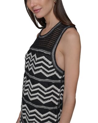 Sleeveless Chevron Knit Dress