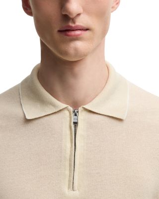 Linen Blend Knit Polo Sweater