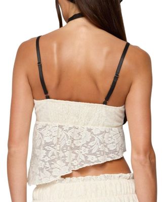 Este Asymmetric Textured Lace Top