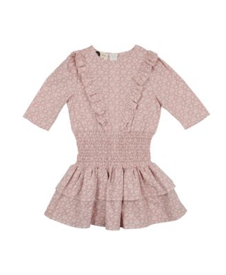 Girls' Textured Floral Short Sleeve Dress - Little Kid, Big Kid