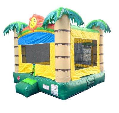  Premium Inflatable Without Blower - Deluxe Castle Big Crossover Inflatable Bouncy House Jumper Unit for Kids