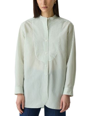 Curved Hem Tuxedo Shirt