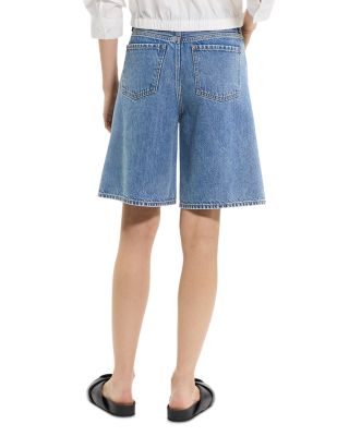  High Waisted Relaxed Long Shorts in Cotton-Blend