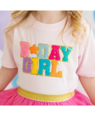 Girls' Birthday Girl Patch Short Sleeve T-Shirt - Baby