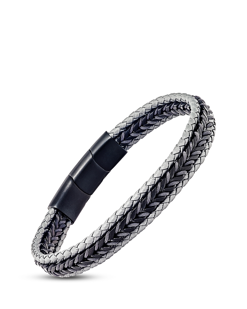 Link Up Woven Leather & Stainless Steel Bracelet In Multi