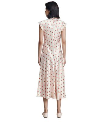 Cicely Polka Dot Satin Midi Dress