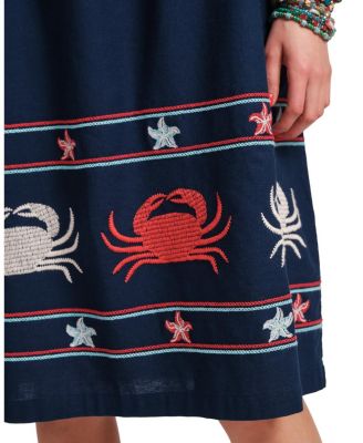 Picnic Crab Embroidery Dress