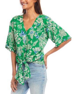 Short Sleeve Tie Front Top