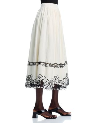 Embroidered Midi Skirt