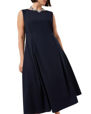 Plus Zimino Midnight Blue Dress