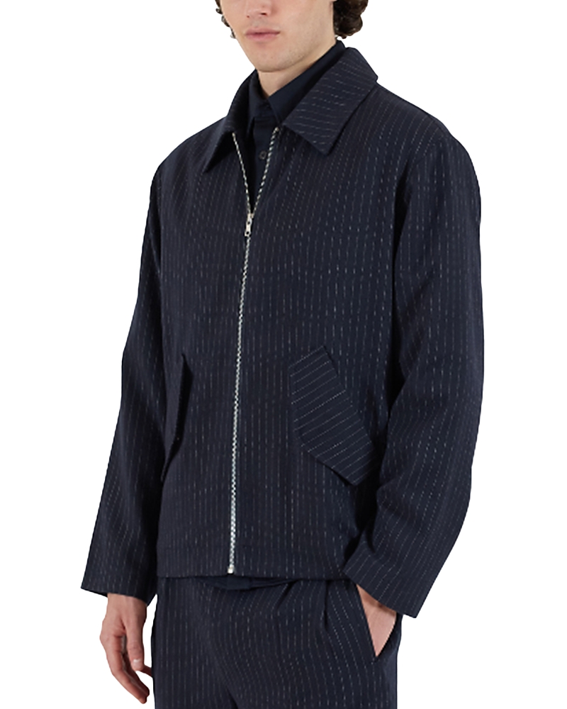Krost University Pinstripe Jacket Navy In Blue