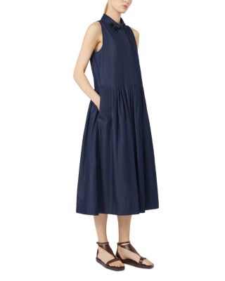 Elena Midnight Blue Cotton Dress