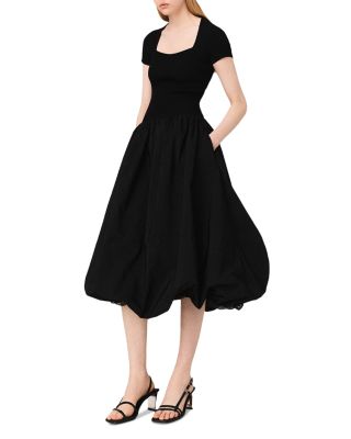 Knit and Taffeta Maxi Dress