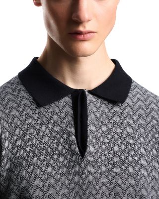 Chevron Regular Fit Short Sleeve Polo Sweater  