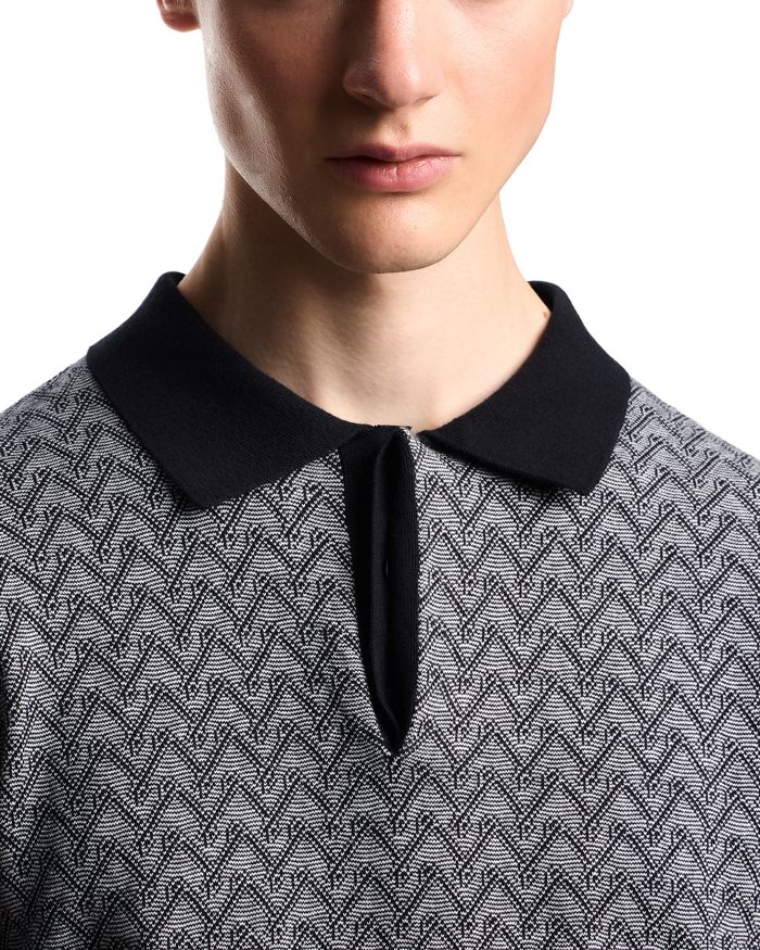 Chevron Regular Fit Short Sleeve Polo Sweater