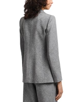 Viscose and Wool Blend Chevron Blazer