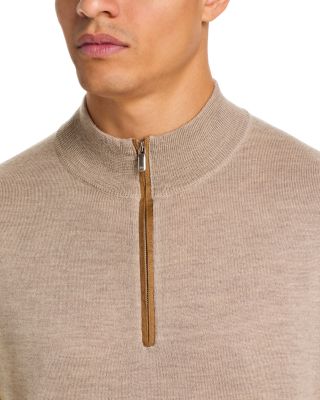 Autumn Crest Suede Trim Quarter Zip Sweater
