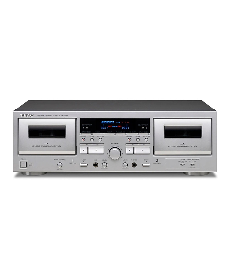 Teac W-1200 Dual Cassette Player & Recorder with Pitch Control, Mic Input, & Usb Out