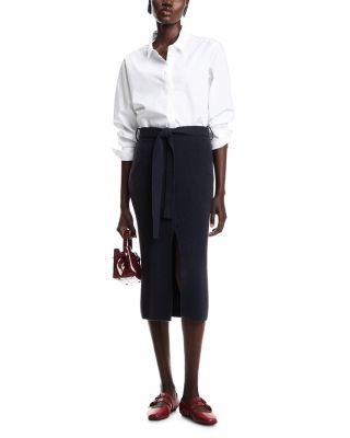 Ribbed Knit Midi Skirt