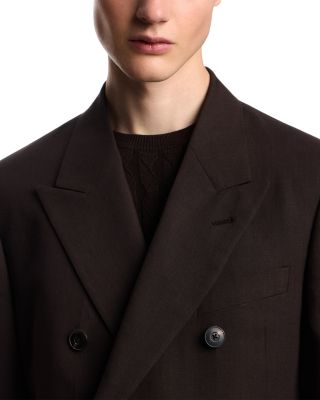 Linen Double Breasted Peak Lapel Blazer