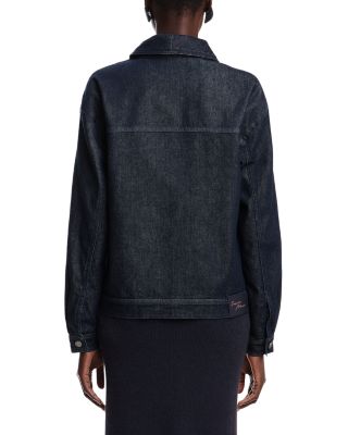 Dark Denim Jacket with Rolled Collar