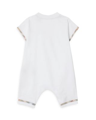 Unisex Check Trim Cotton Playsuit - Baby