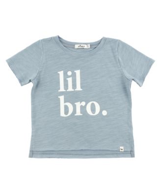 Boys' "lil bro." Cotton Slub Raw Edge Tee - Baby
