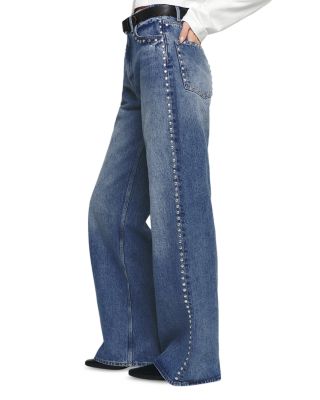 Cary High Rise Slouchy Jeans in Chesapeake Studded