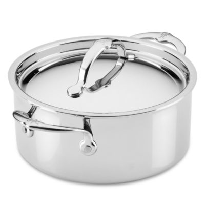 ProBond Luxe 4 Quart Polished Professional Clad Stainless Steel Soup Pot with Lid