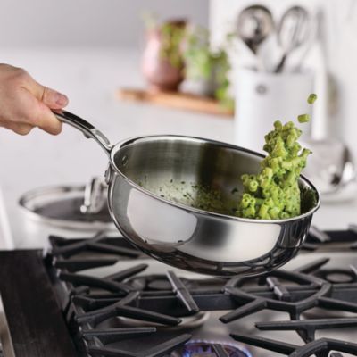 ProBond Luxe 3.5 Quart Professional Clad Stainless Steel Essential Pan with Lid