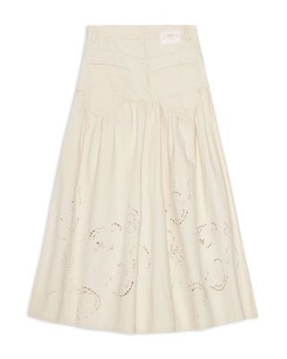 Broderie Anglaise Denim Skirt