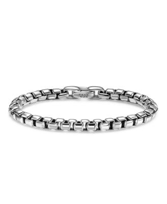 Men's Box Chain Bracelet in Sterling Silver, 7.3mm