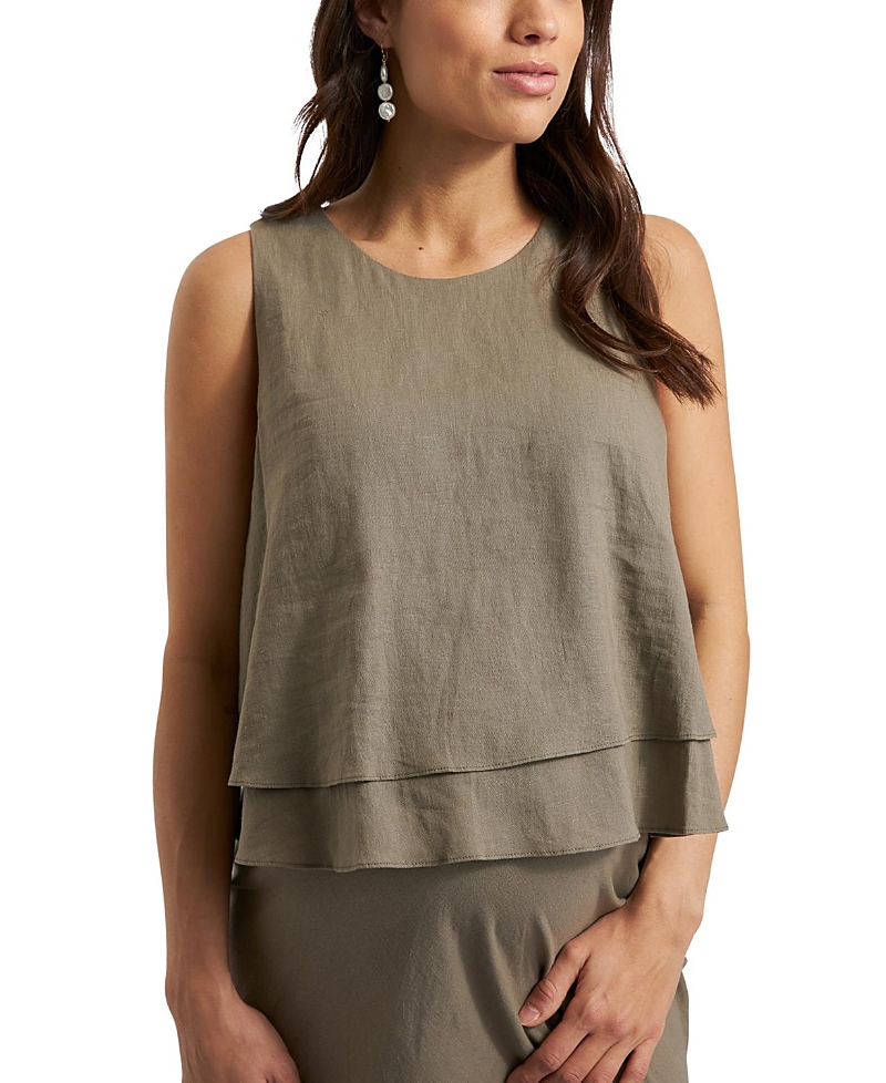 Ripe Maternity Peyton Linen Nursing Top In Neutral