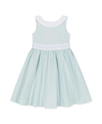  Heirloom Girls' Organic Round Collar with Embroidered Sash Sateen Party Dress - Little Kid, Big Kid
