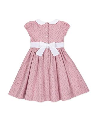 Girls' Organic Short Sleeve Sateen Dress with Peter Pan Collar - Little Kid, Big Kid