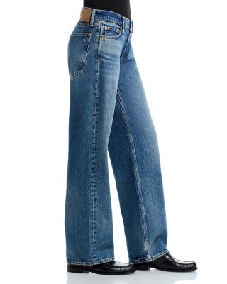 Saige Low Rise Relaxed Straight Jeans in Echo