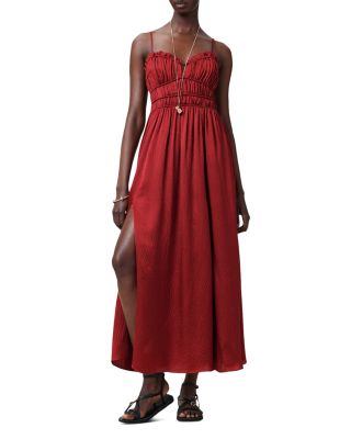 Faelyn Picot Trim Side Slit Maxi Dress