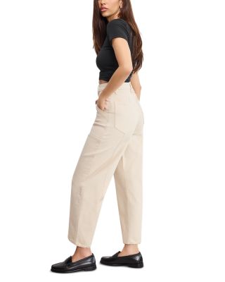 Canvas Cropped Barrel Jeans in Canvas