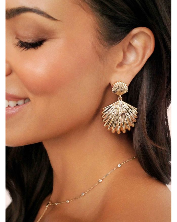Sun Drenched Shell Drop Earrings